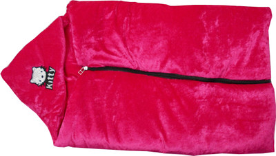 SilverStone Plain Hooded Baby Blanket(Microfiber, RANI