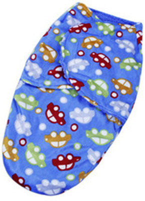 Baby Bucket Printed Swadding Baby Blanket(Microfiber, Blue