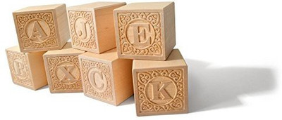 Uncle Goose Uppercase Alphablanks Blocks - Made in USA(Multicolor)