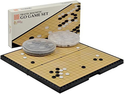 Yellow Mountain Imports Magnetic Go W/ Single Convex Magnetic Plastic Stones Set Board Game