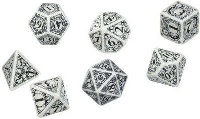 Q Workshop Steampunk Dice White/Black (7 Stk) Board Game