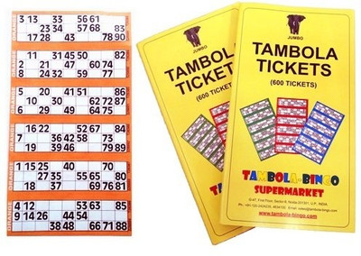 Tambola-Bingo Supermarket Tickets-Orange Border Board Game