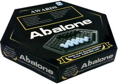Emob Abalone Black and White Marbles Board Game for Family & Friends - 31 cm Board Game