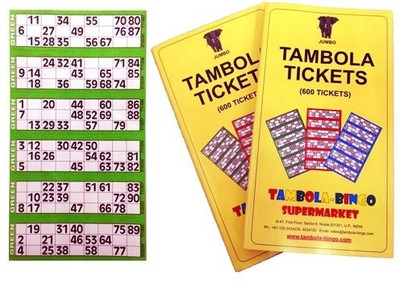Tambola-Bingo Supermarket Tickets-Green Border Board Game