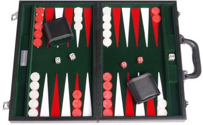 GammonVillage Leatherette Backgammon Set (15" Large Case) Black/Green Board Game
GammonVillage Leatherette Backgammon Set (15" Large Case) Black/Green Board Game