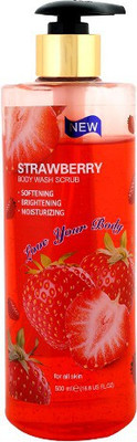Love Your Body Strawberry Body Wash Scrub (Made In UK)(500 ml)