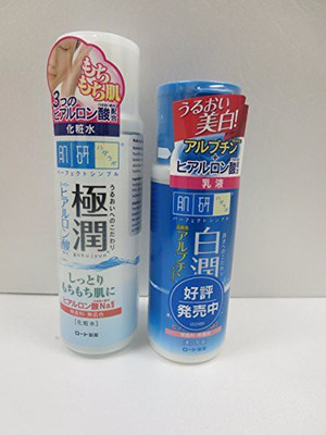 Hada Labo Hadalabo Gokujyun Lotion(5.7fl/170ml) and Shirojyun Albutin Milk (4.7fl Oz/140ml) Set(131.6 g, Pack of 2)