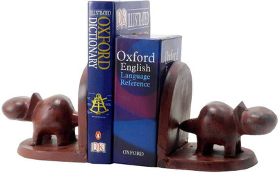 Gaarv Hippo Bookend Aluminium Book End(Brown, Pack of 2)