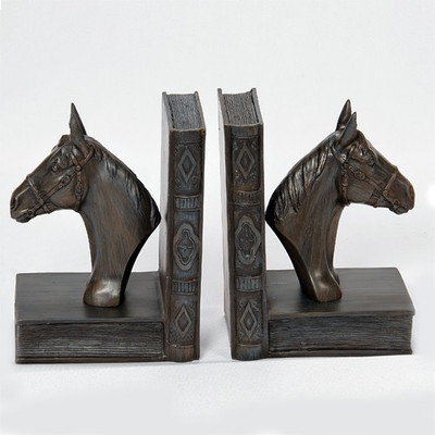 Vishal Props Wooden Book End(Grey)