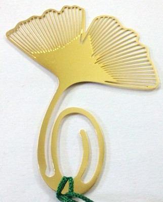 Temple Trees Fan Leaf Metal Bookmark Bookmark(General, Gold Plated)