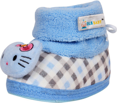 Ole Baby Booties(Toe to Heel Length - 12 cm Blue)