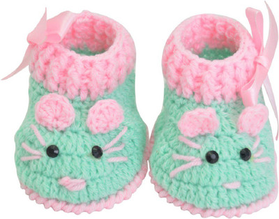 Green Booties(Toe to Heel Length - 11 cm Pink)