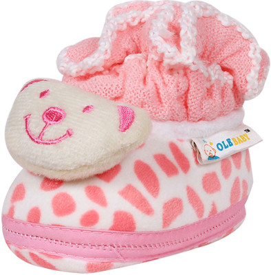Ole Baby Booties(Toe to Heel Length - 11 cm Pink)