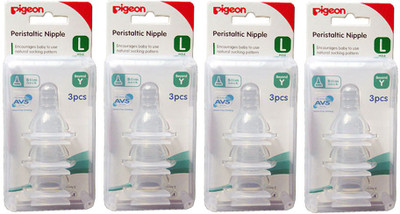Pigeon Peristaltic Y Size nipple (Pack Of 4) Variable Flow Nipple(Pack of 3 Nipples)