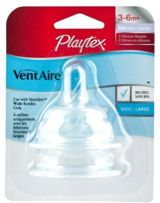 Playtex Ventaire Wide Silicone Nipples 3-6 MPlus Fast Flow Nipple(Pack of 2 Nipples)
Playtex Ventaire Wide Silicone Nipples 3-6 MPlus Fast Flow Nipple(Pack of 2 Nipples)