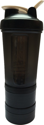 UDAK Two Storage 500 ml Shaker(Pack of 1, Black, White)