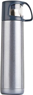 Power Plus Flask 500 ml Water Bottle(Set of 1, Silver Blue)