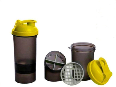 Minura Opaque 700 ml Water Bottle(Set of 1, Black, Yellow)