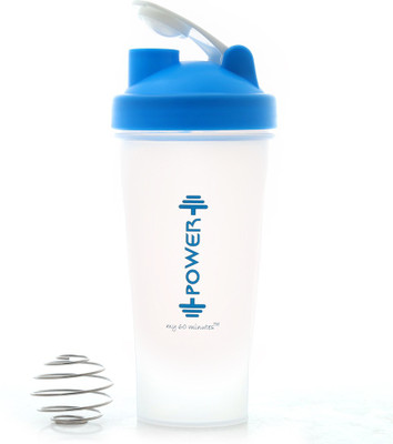 My 60 Minutes Gym 600 ml Shaker(Pack of 1, White), Blue