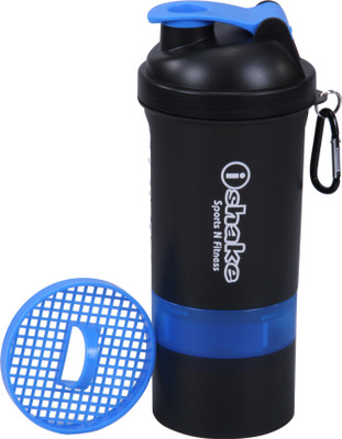 iShake Band Blue Black 019 gym bottle 500 ml Shaker(Black, Blue)