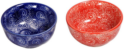 Elite Handicrafts Vegetable Bowl Ceramic Bowl Set(Multicolor, Pack of 2)