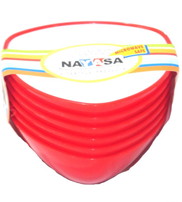 Nayasa Plastic Bowl Set(Red, Pack of 6)