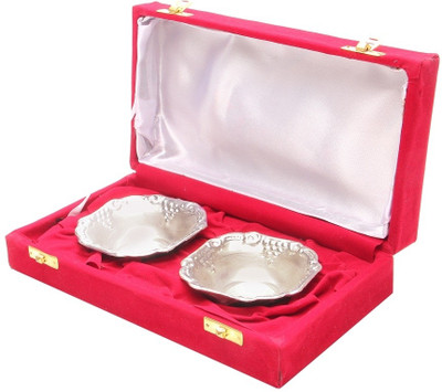 Jewel Fuel 2 Silver Bowl Set Silver Plated Bowl Set(Silver, Pack of 2)