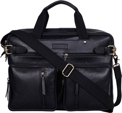 Justanned JTMB341-1 Medium Briefcase - For Men(Black)