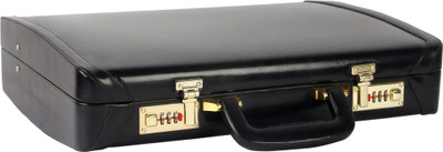 Rambler Leather Mini Overnighter Black Medium Briefcase - For Men(Black)