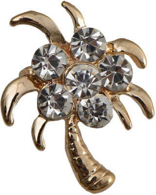 Taj Pearl Designer Small Brooch(Gold)