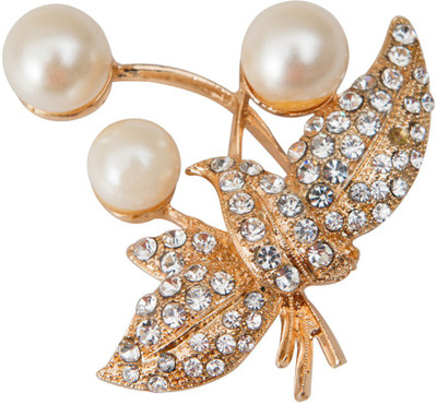 Taj Pearl Designer Brooch(Gold)