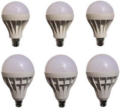 Galaxy 12 W, 18 W Standard B22 LED Bulb(White, Pack of 6)