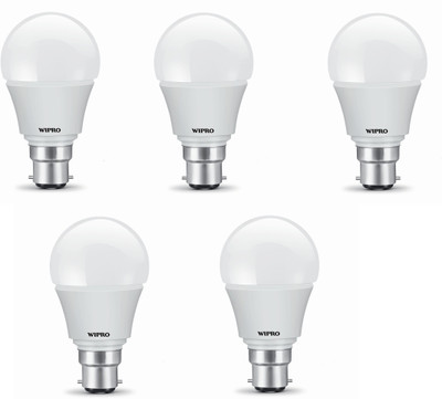 Wipro 7 W Standard B22 LED Bulb(Pack of 5)