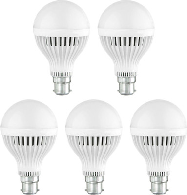 LIGHTRON 9 W Round B22 LED Bulb(White, Pack of 5)