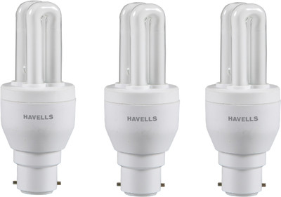 Havells 5 W Standard B22 CFL Bulb(White, Pack of 3)