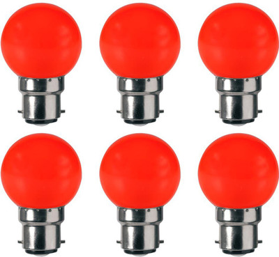 VRCT 0.5 W Standard B22 D LED Bulb(Red, Pack of 6)