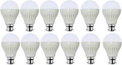 VRCT 7 W Standard B22 LED Bulb(White, Pack of 12)