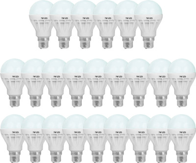 SR Collection 7 W Standard B22 LED Bulb(White, Pack of 24)