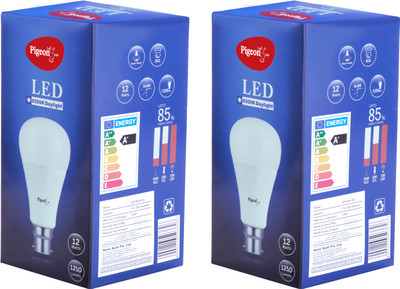 Pigeon 12 W Standard B22 LED Bulb(White, Pack of 2)