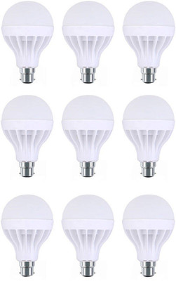Xhaiden 5 W Standard B22 LED Bulb(White, Pack of 9)