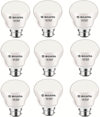 Saara 9 W Spiral B22 LED Bulb(White, Pack of 9)