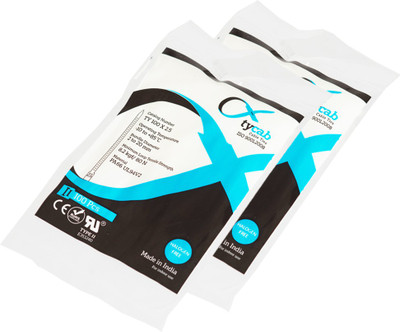 Tycab 4 inch White (100 mm x 2.5 mm) - 2 Packs of 100 Nylon Standard Cable Tie(Natural White Pack of 2)
Tycab 4 inch White (100 mm x 2.5 mm) - 2 Packs of 100 Nylon Standard Cable Tie(Natural White Pack of 2)