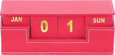 Eco-Leatherette Cubical Calendar Perpetual Table Calendar(Pink, Wooden block)
Eco-Leatherette Cubical Calendar Perpetual Table Calendar(Pink, Wooden block)