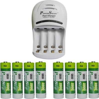 Power Smart Fast Charging Unit PS1007 Combo With 2 Set 2800x4maH AA Cells Camera Battery Charger(White)
Power Smart Fast Charging Unit PS1007 Combo With 2 Set 2800x4maH AA Cells Camera Battery Charger(White)
