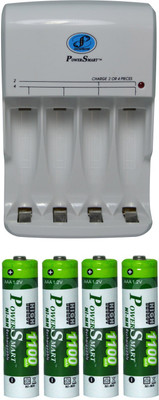 Power Smart Fast Charging Unit PS345 Combo With 1100mahx4 AAA Cells Camera Battery Charger(White)
Power Smart Fast Charging Unit PS345 Combo With 1100mahx4 AAA Cells Camera Battery Charger(White)