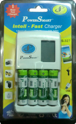 Power Smart AA Camera Battery Charger PS-327 AA-AAA NICD-NIMH 1 Hour Led Fast Autocut Off Charger With Mp3,Mobile Usb Charging Option With AA 2100mah 4 Cells Charger Set Camera Battery Charger(White)
Power Smart AA Camera Battery Charger PS-327 AA-AAA NICD-NIMH 1 Hour Led Fast Autocut Off Charger With Mp3,Mobile Usb Charging Option With AA 2100mah 4 Cells Charger Set Camera Battery Charger(White)