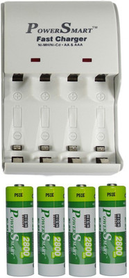 Power Smart 5 Hour Fast Charging (for Ni-MH AA/AAA Rechargeable Cells) with 2800mAHx4AA Cells Camera Battery Charger(White)
Power Smart 5 Hour Fast Charging (for Ni-MH AA/AAA Rechargeable Cells) with 2800mAHx4AA Cells Camera Battery Charger(White)