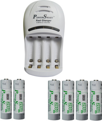 Power Smart Fast Charging Unit PS1007 Combo With 2 Set 2950maHx4 And 2950maHx2 AA Ready To Use Cells Camera Battery Charger(White)
Power Smart Fast Charging Unit PS1007 Combo With 2 Set 2950maHx4 And 2950maHx2 AA Ready To Use Cells Camera Battery Charger(White)