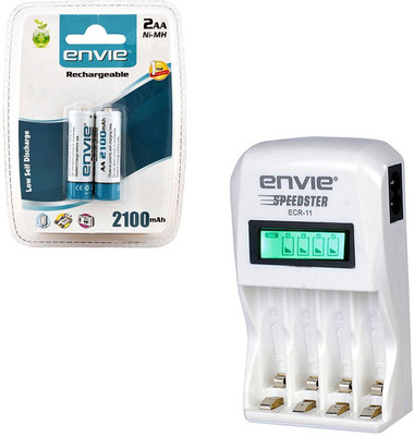 Envie Speedster ECR-11With 2xAA 1100 Ni-MH rechargeable Camera Battery Charger(White)
Envie Speedster ECR-11With 2xAA 1100 Ni-MH rechargeable Camera Battery Charger(White)