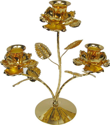 The Divine Luxury Gold Plated Candle Holder(Gold, Pack of 1)